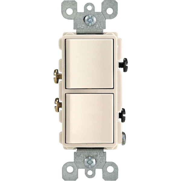 Single Pole Light Almond 15A Duplex Switch